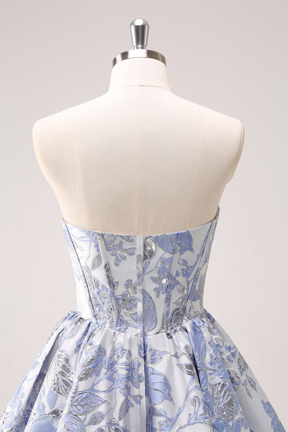 Cute Blue A Line Sweetheart Print Corset Short Homecoming Dress with Ruffles Customized