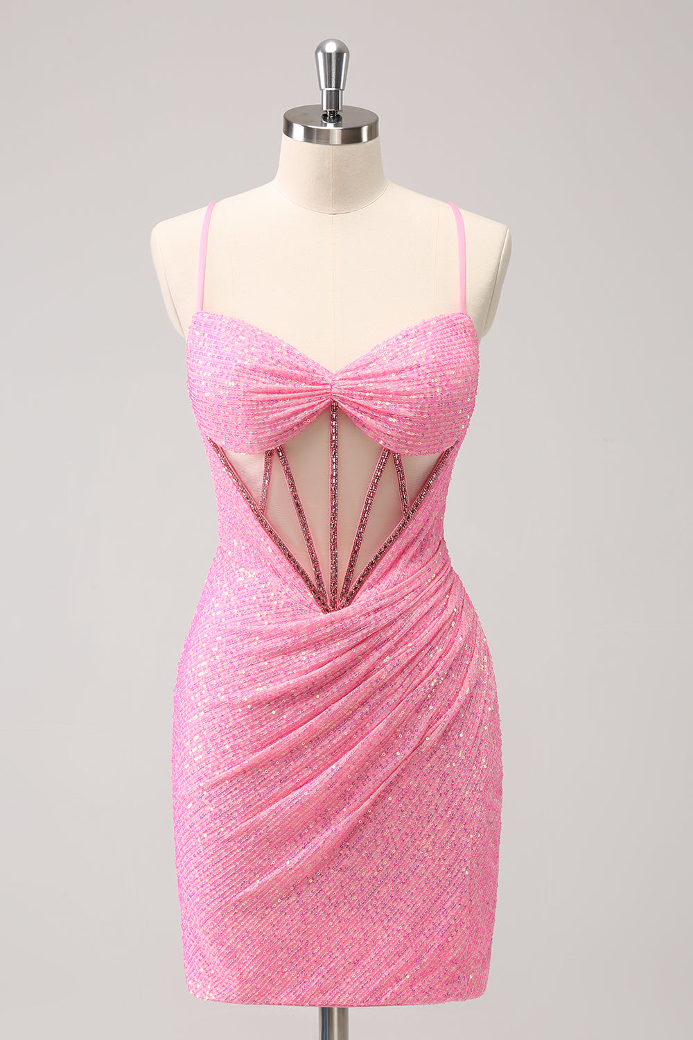 Sparkly Unique Dark Green Tight Sequin Corset Homecoming Dress with Lace Up Back Customized