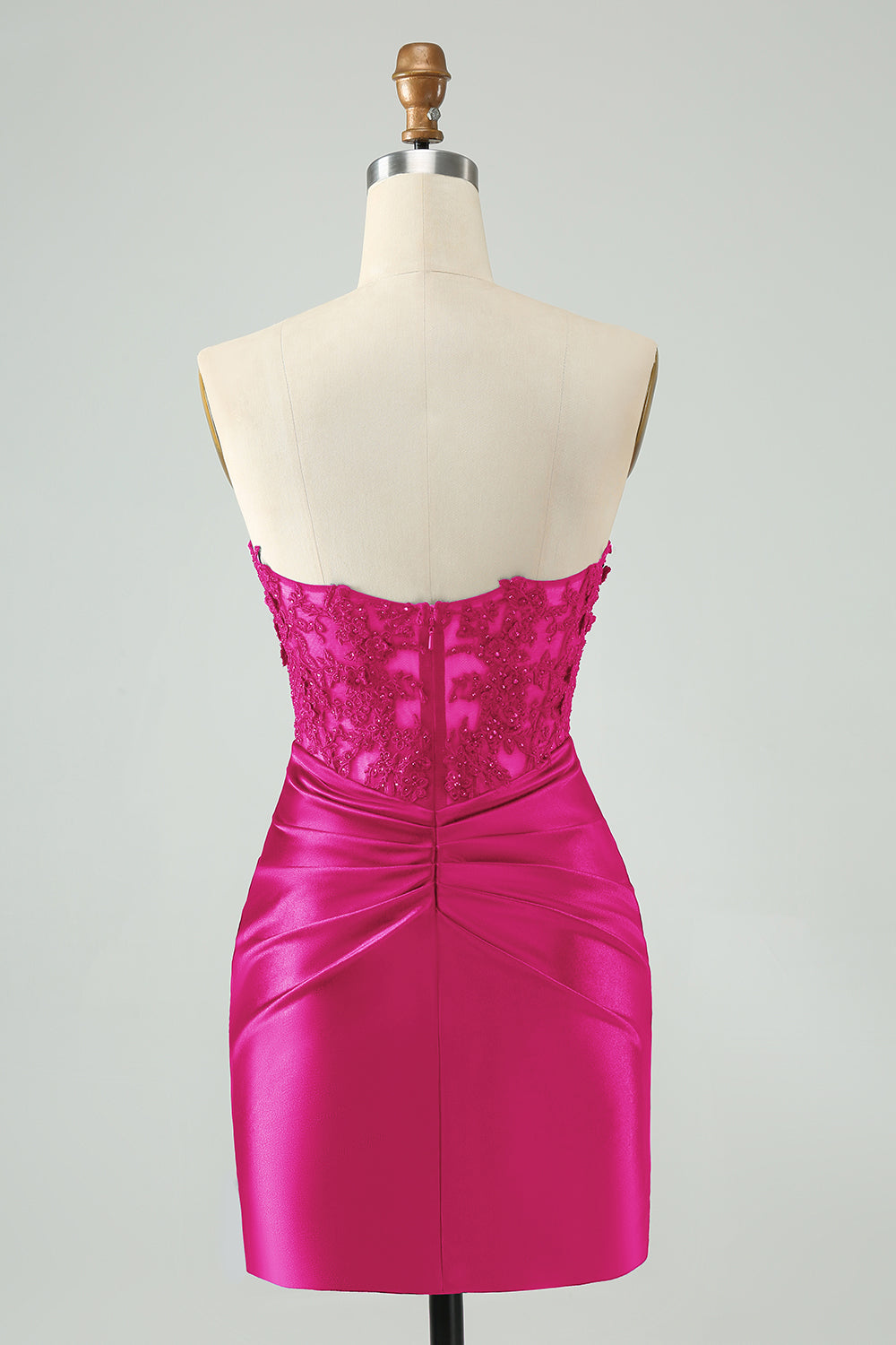 Sexy Bodycon Fuchsia Sweetheart Corset Hollow Out Beaded Short Homecoming Dress Customized