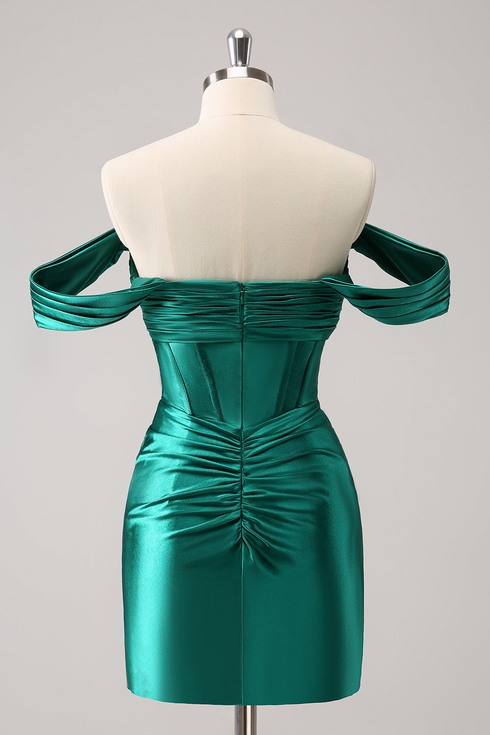 Stylish Dark Green Bodycon Off The Shoulder Hollow Out Corset Short Homecoming Dress Customized