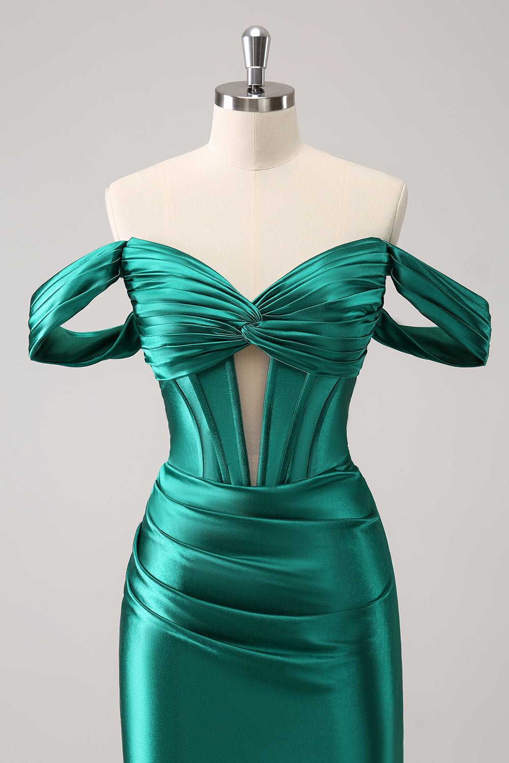Stylish Dark Green Bodycon Off The Shoulder Hollow Out Corset Short Homecoming Dress Customized