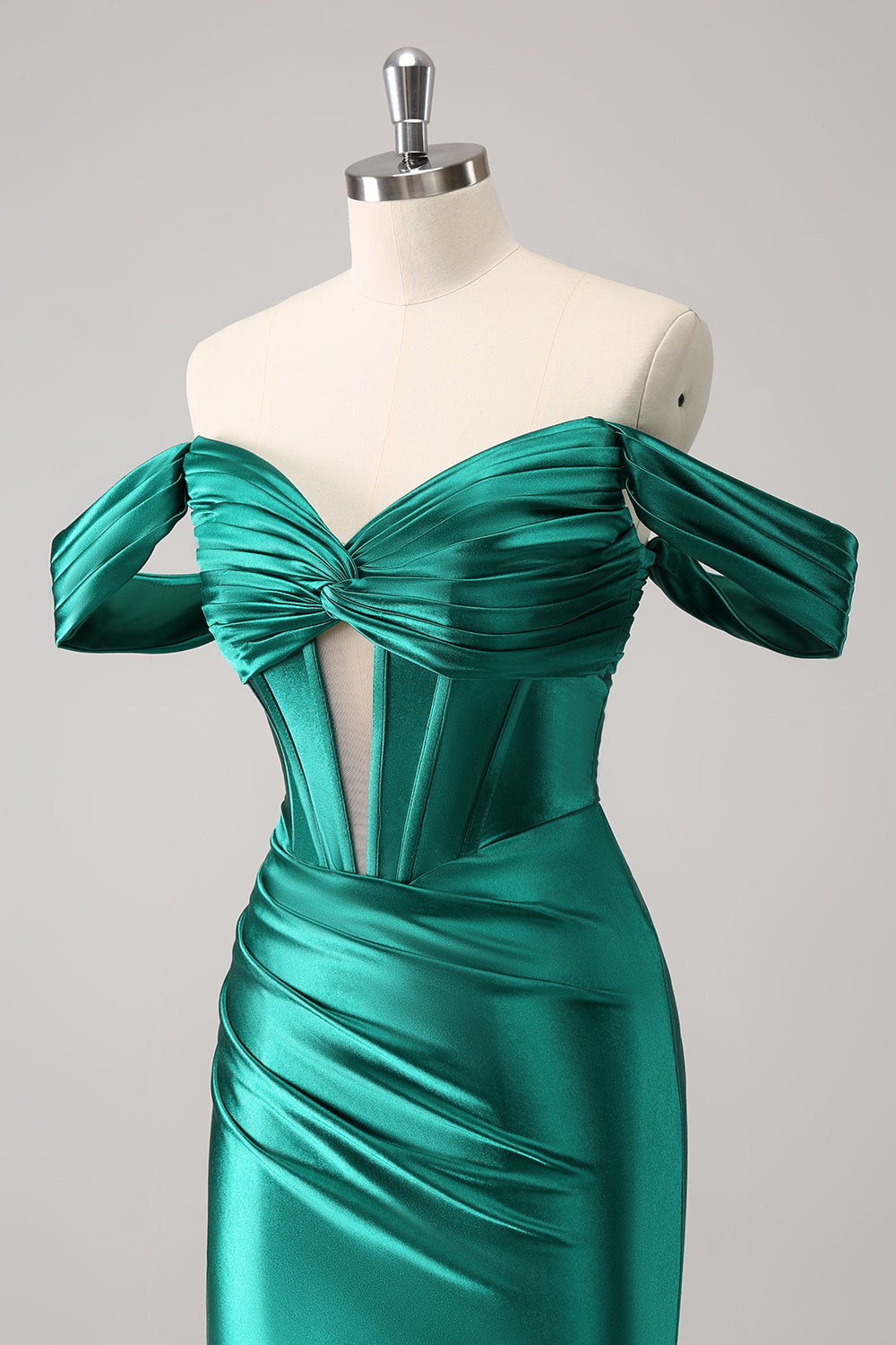 Stylish Dark Green Bodycon Off The Shoulder Hollow Out Corset Short Homecoming Dress Customized