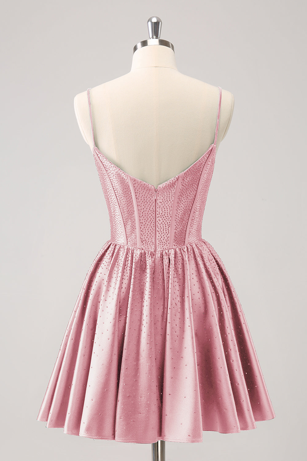 Cute Dark Green A Line Spaghetti Straps Ruffle Corset Short Homecoming Dress with Beading Customized