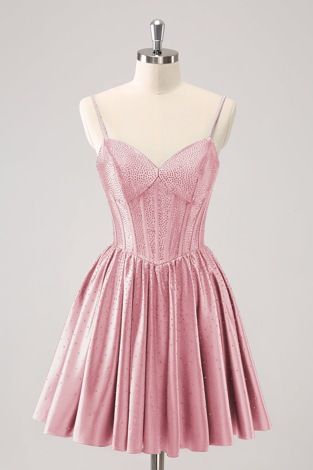 Cute Dark Green A Line Spaghetti Straps Ruffle Corset Short Homecoming Dress with Beading Customized