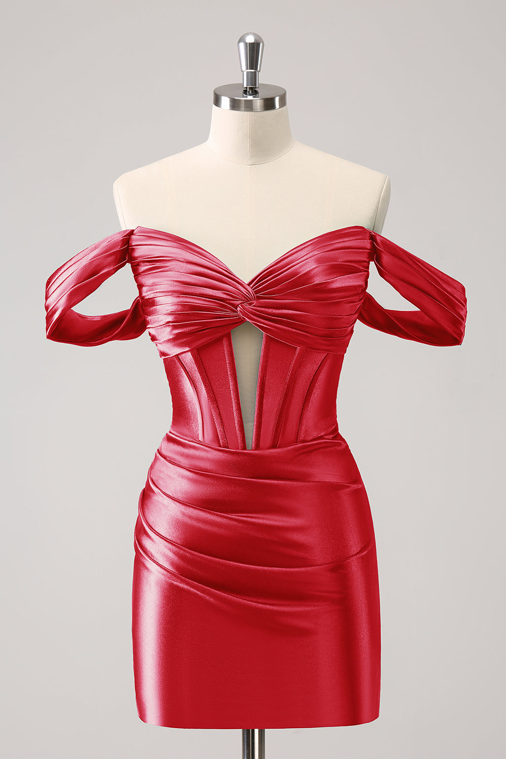 Stylish Dark Green Bodycon Off The Shoulder Hollow Out Corset Short Homecoming Dress Customized