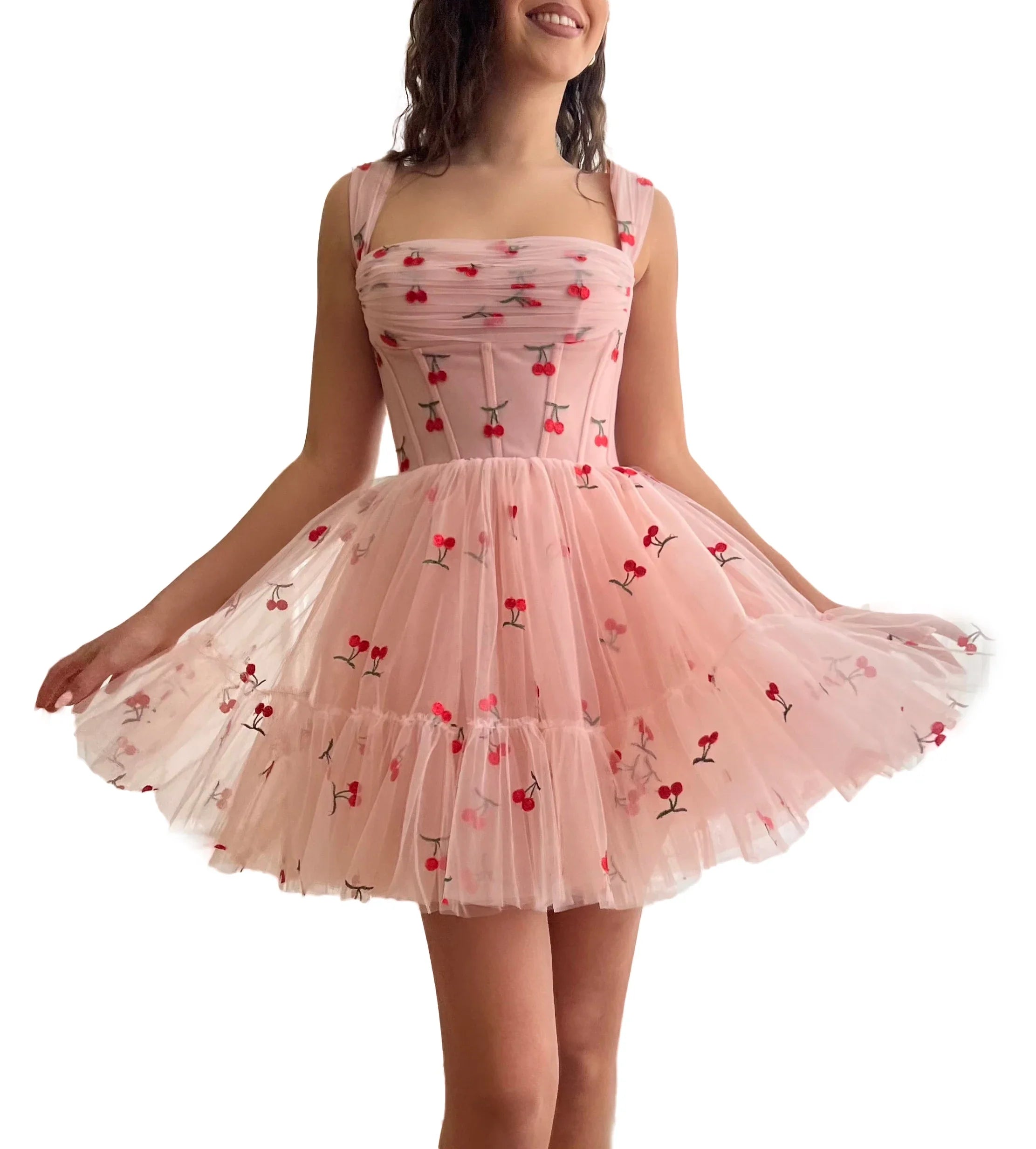 Tulle Mini Short Homecoming Dresses V-Neck Prom Dress 2024 Sweet Cute Formal Cocktail Dress Sleeveless Backless Ball Gowns Customized