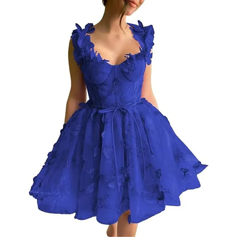 Green 3D Butterfly Short Homecoming Dress Straps Lace Prom Cocktail Bodice Party Gown Classic High quality Sexy Pastrol Matching Customized