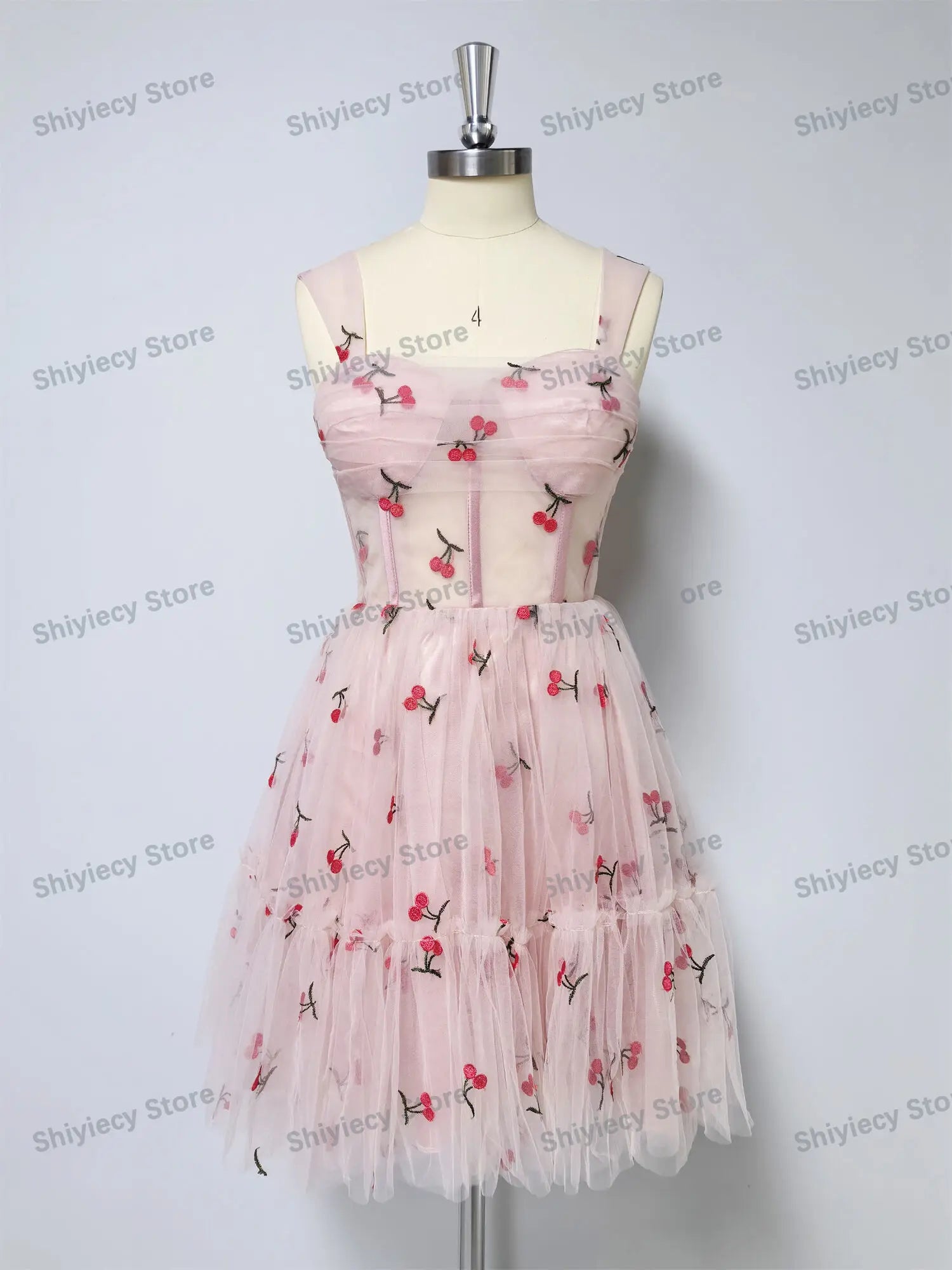 Tulle Mini Short Homecoming Dresses V-Neck Prom Dress 2024 Sweet Cute Formal Cocktail Dress Sleeveless Backless Ball Gowns Customized